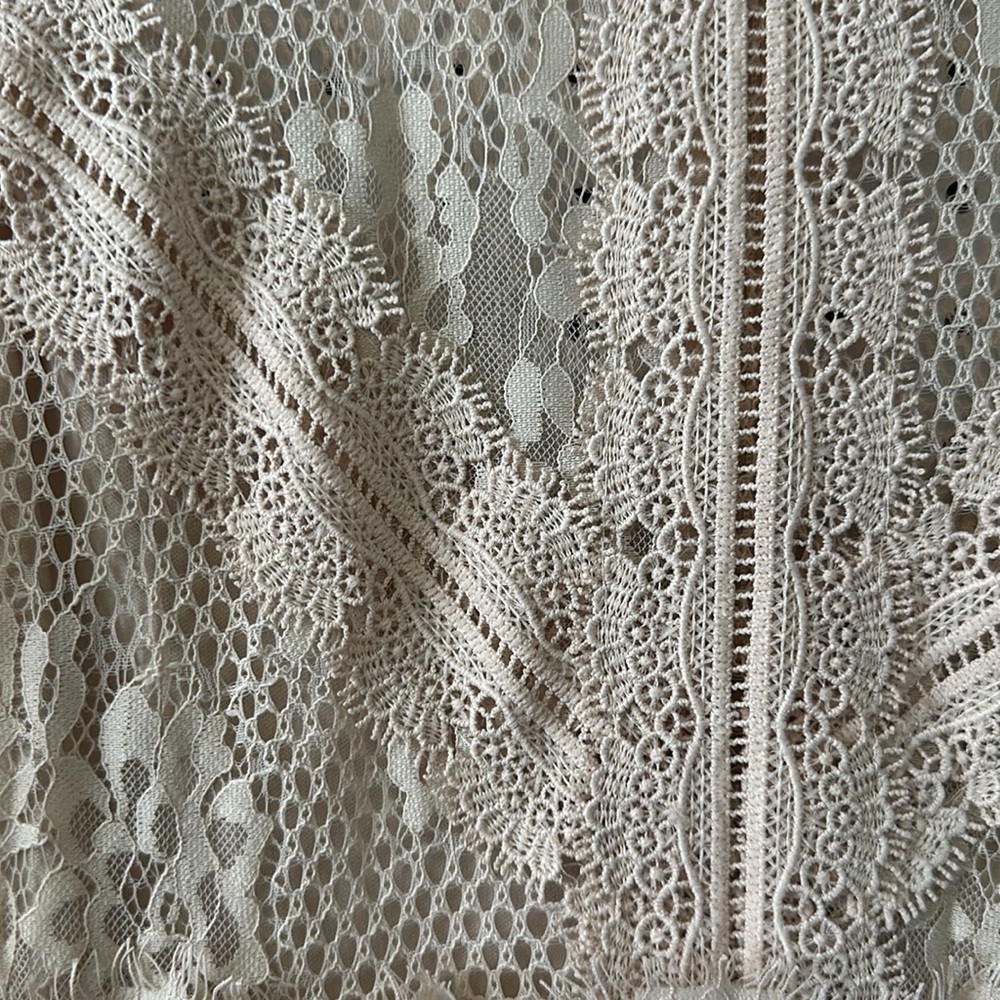 Zara Pleated Lace Midi in Blush - Picture 4 of 7